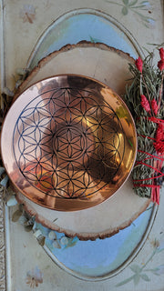 Flower of Life 6" Copper Charging Plate