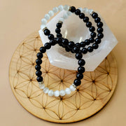 Selenite & Obsidian Crystal Bracelet