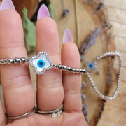 Evil Eye Flower Bracelet