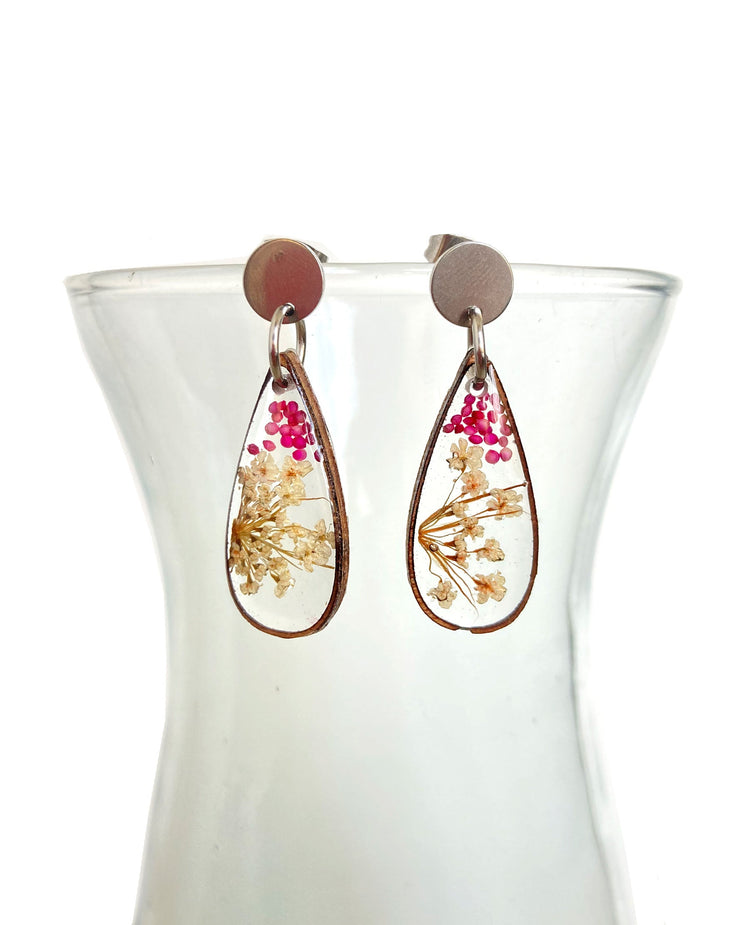 Wildflowers + Wood - Teardrop Earrings