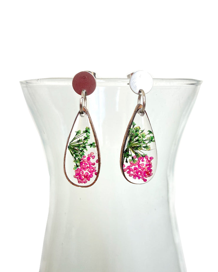 Wildflowers + Wood - Teardrop Earrings