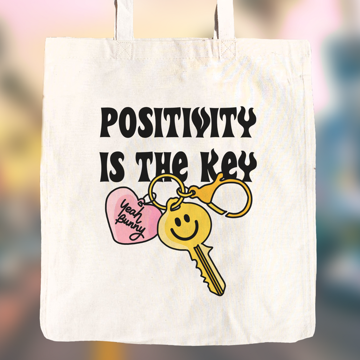 Positivity is Key Canvas Tote