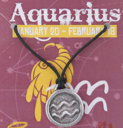 Zodiac Aquarius Pewter Charm